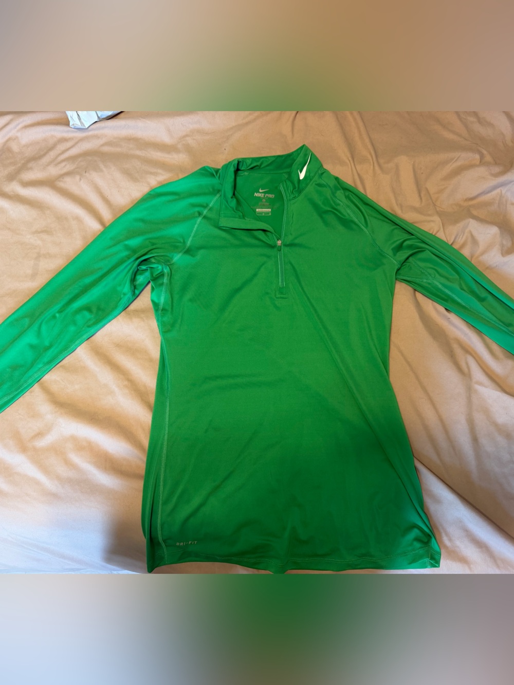 Nike Bright Green Long-Sleeve Quarter Zip Pullover